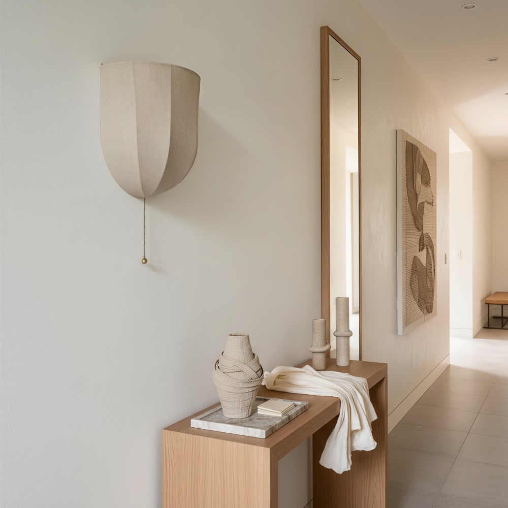 Fablune wall lamp in a hallway scene