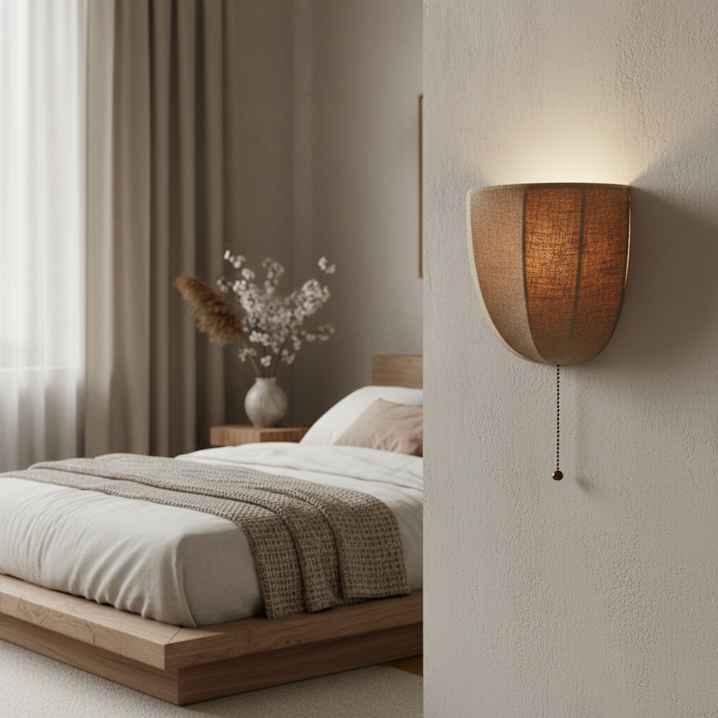 Fablune wall lamp beside a bedroom
