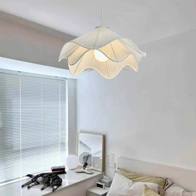 Ethereal Bloom pendant light over a bedroom scene