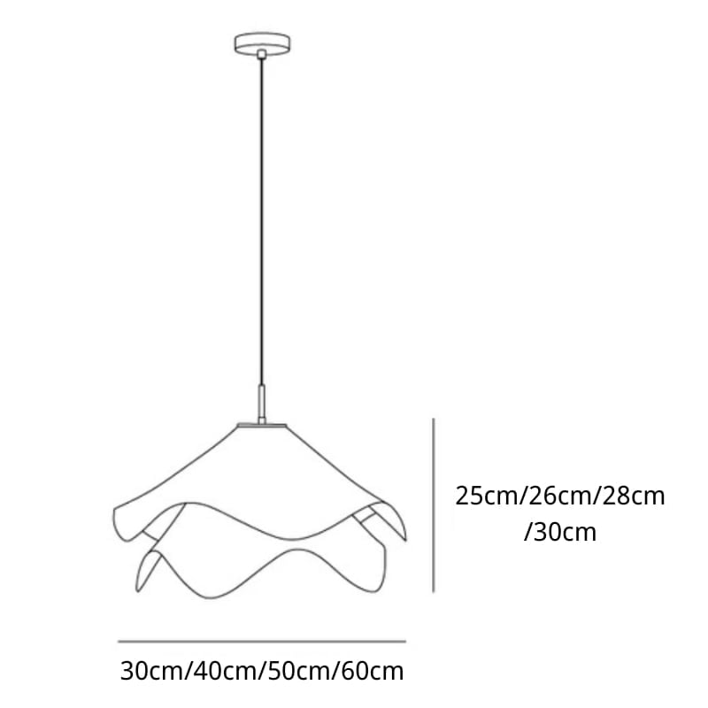 Ethereal Bloom pendant light size diagram