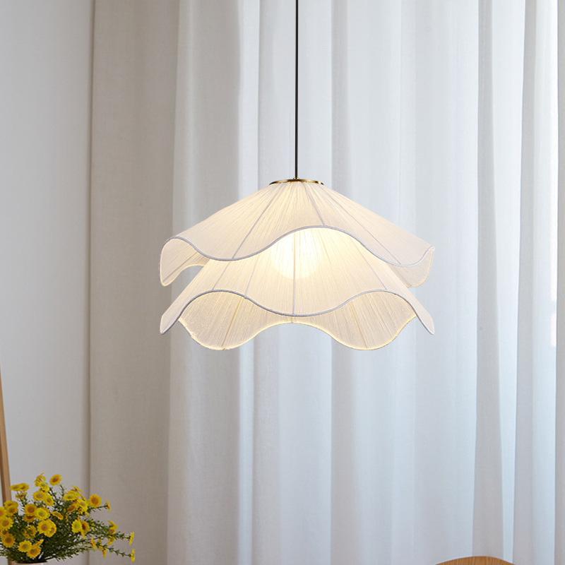Ethereal Bloom pendant light beside soft curtains
