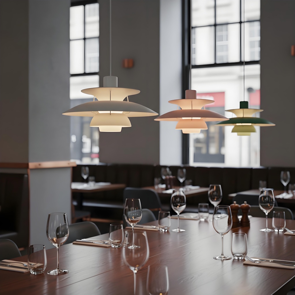 Pendant light above dining table