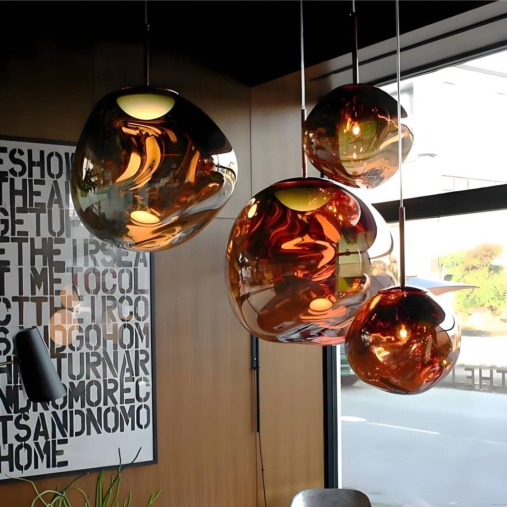 Warm Glyador pendants in dining setting
