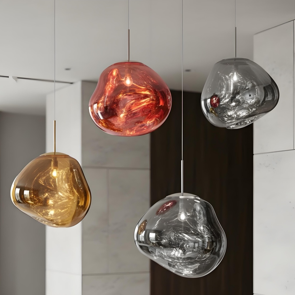 Mixed color Glyador pendants in modern interior