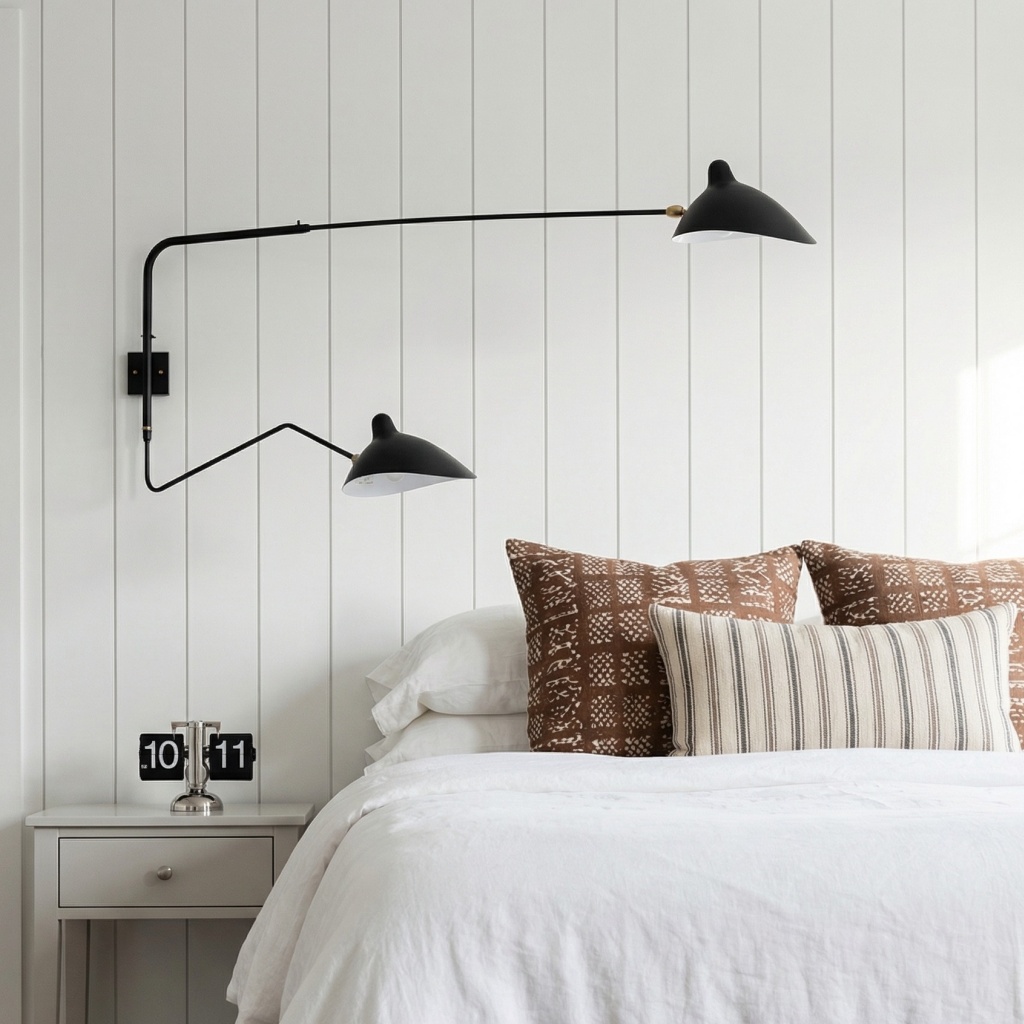 Arclume wall light beside a bed