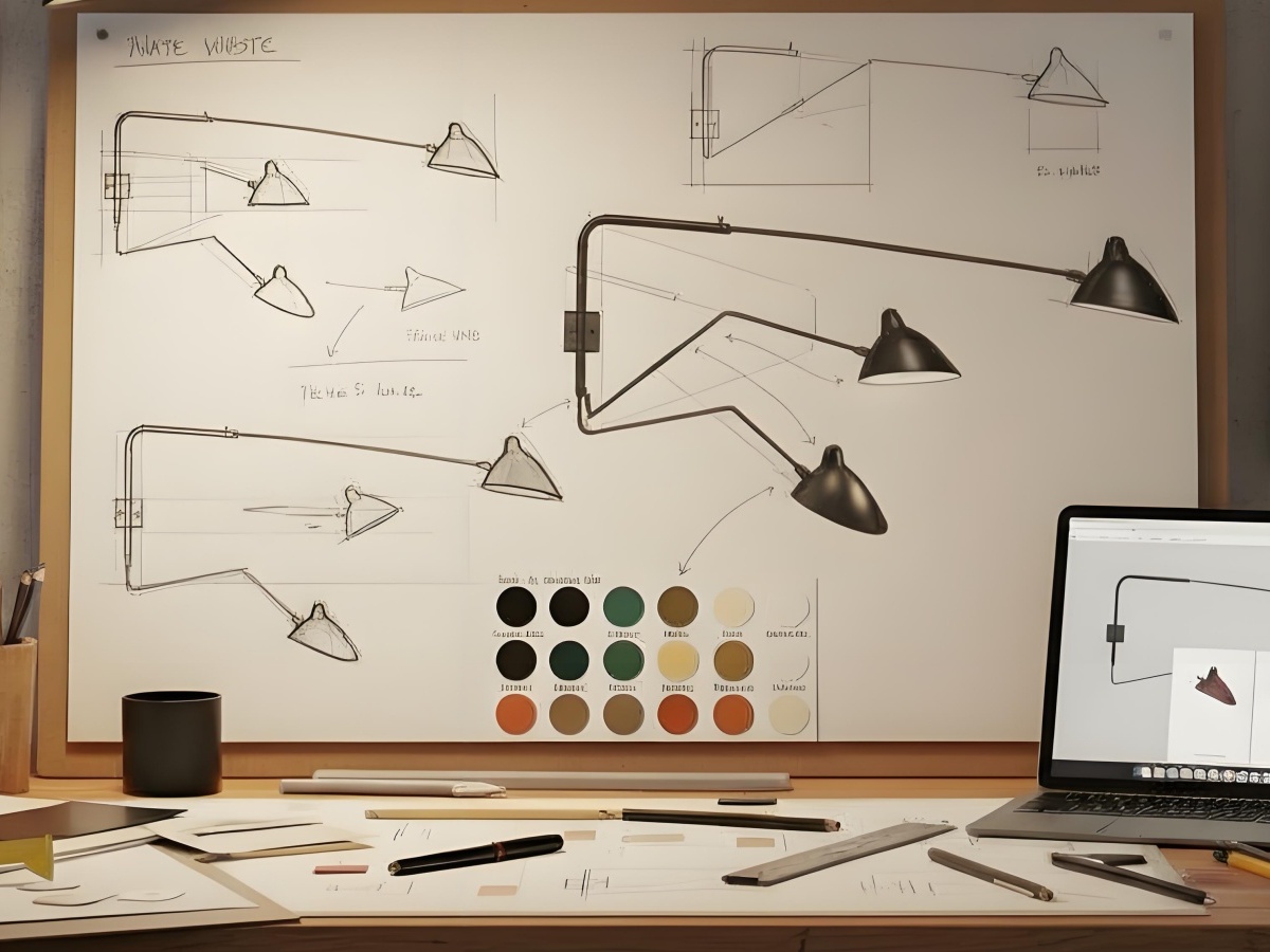 Design sketches for the Arclume wall light