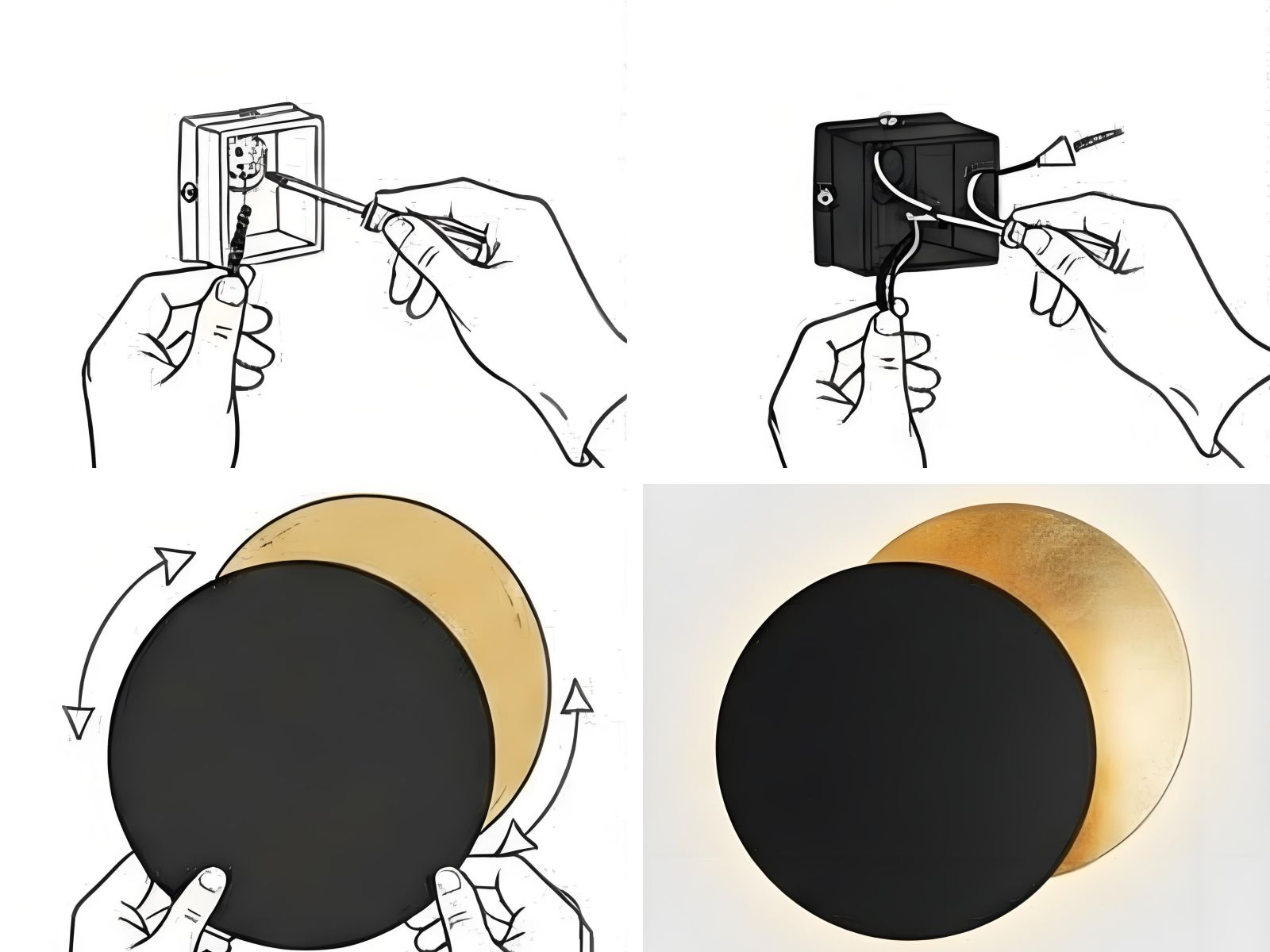 Discola wall light installation steps