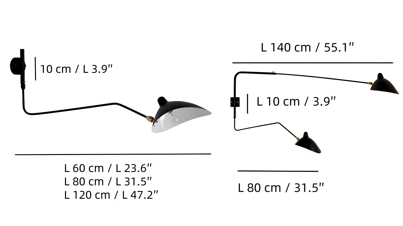 Arclume wall light size diagram