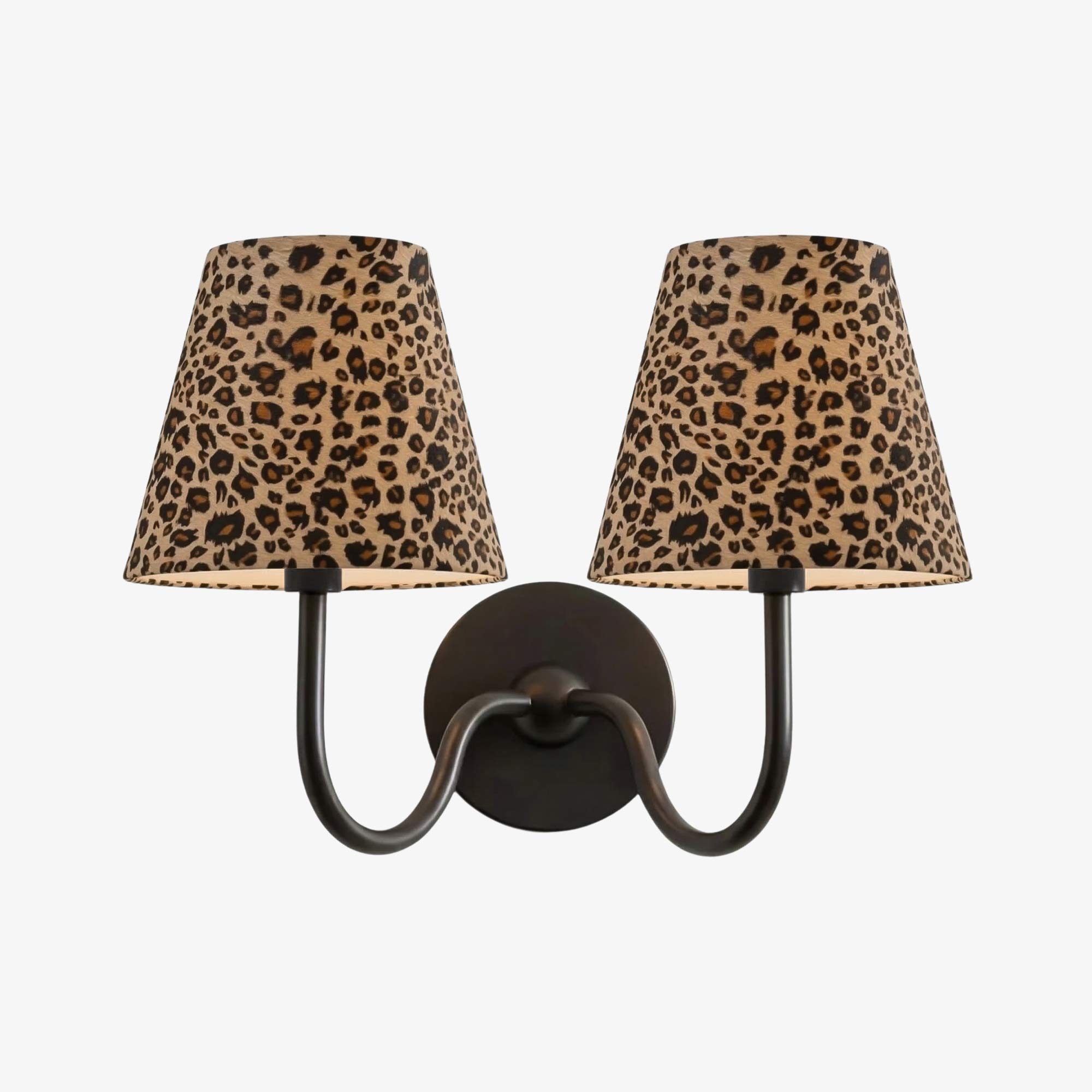 Leopard double wall light black canopy
