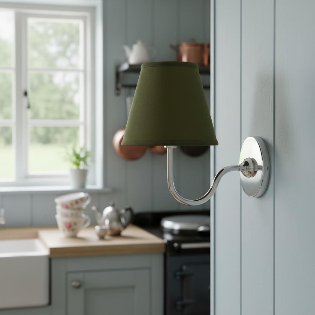 Mustard shade brass wall light