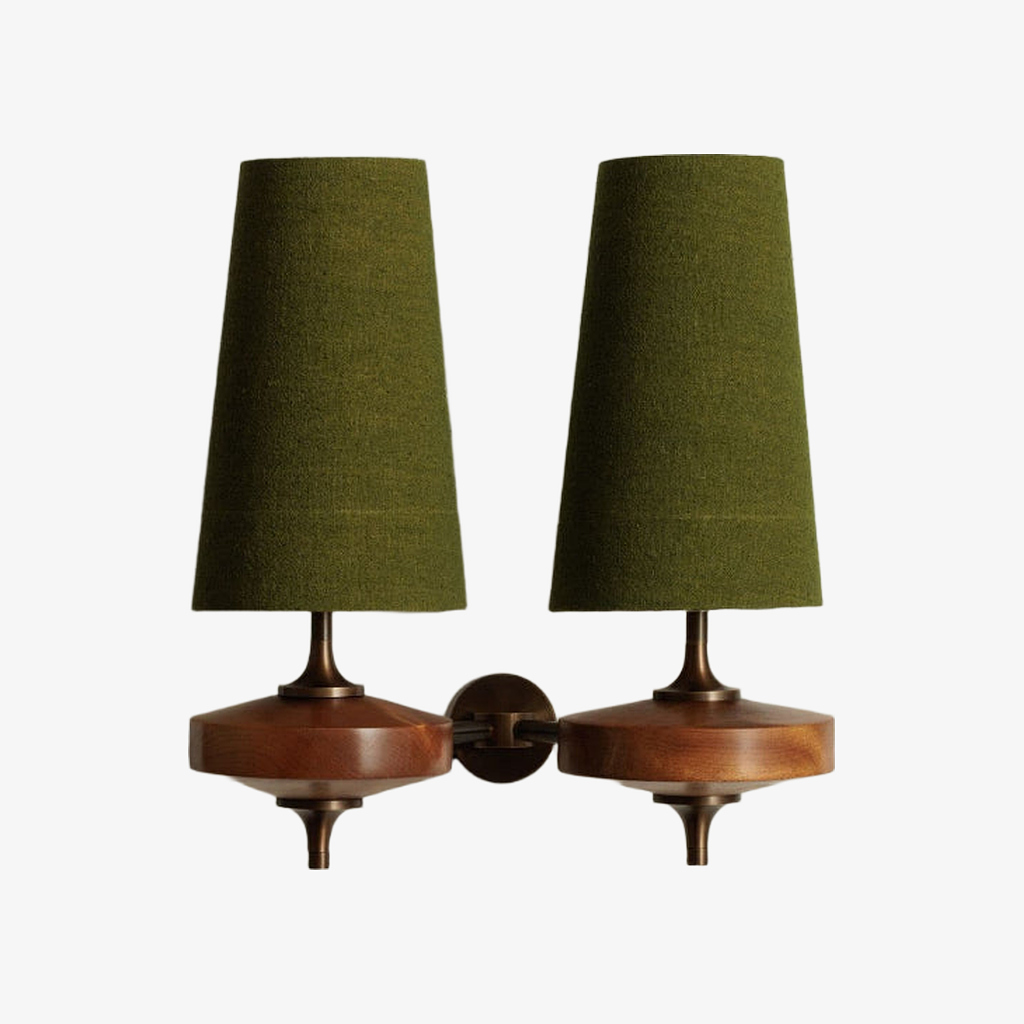 Two heads Luma wall lamp in green