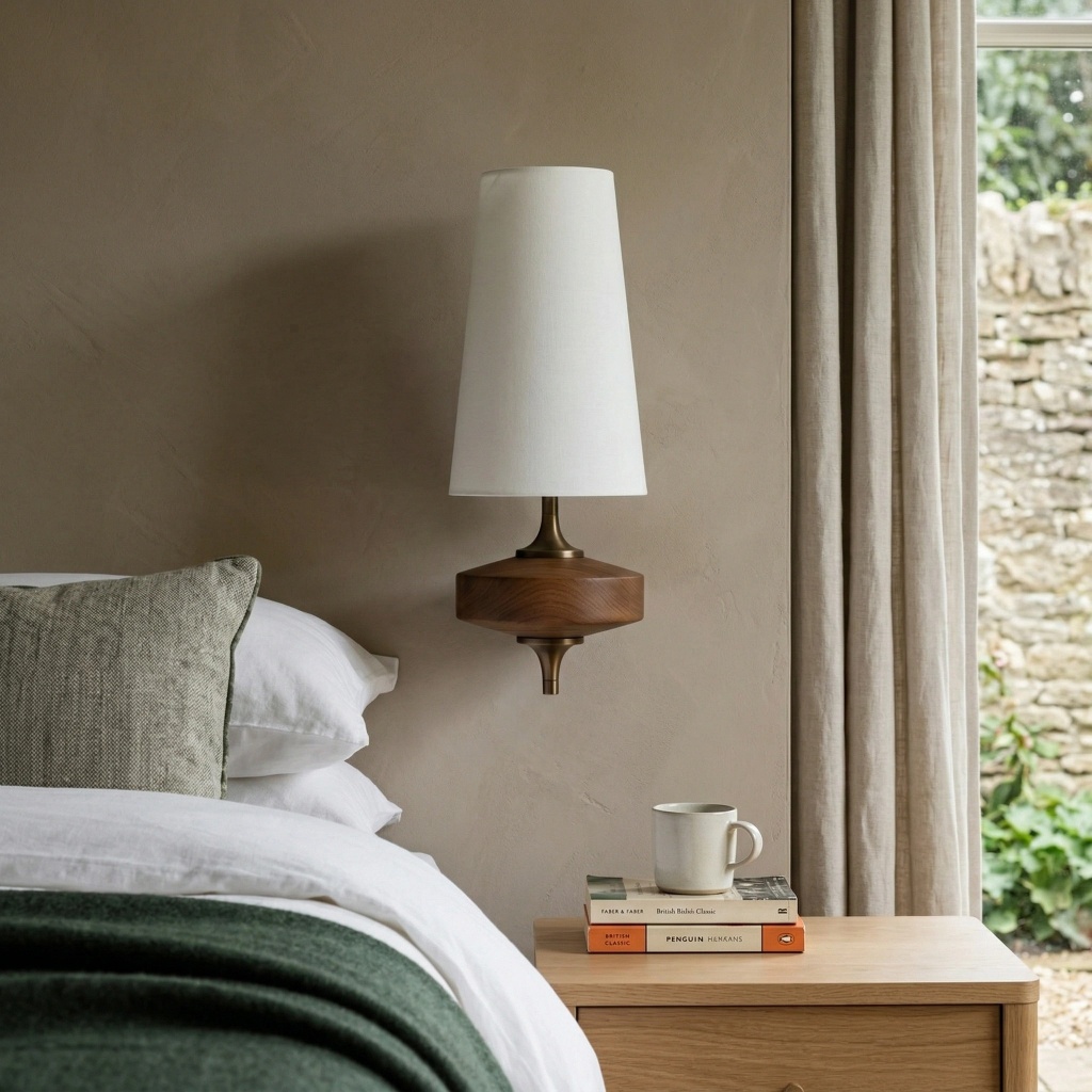 Luma wall lamp beside a bed