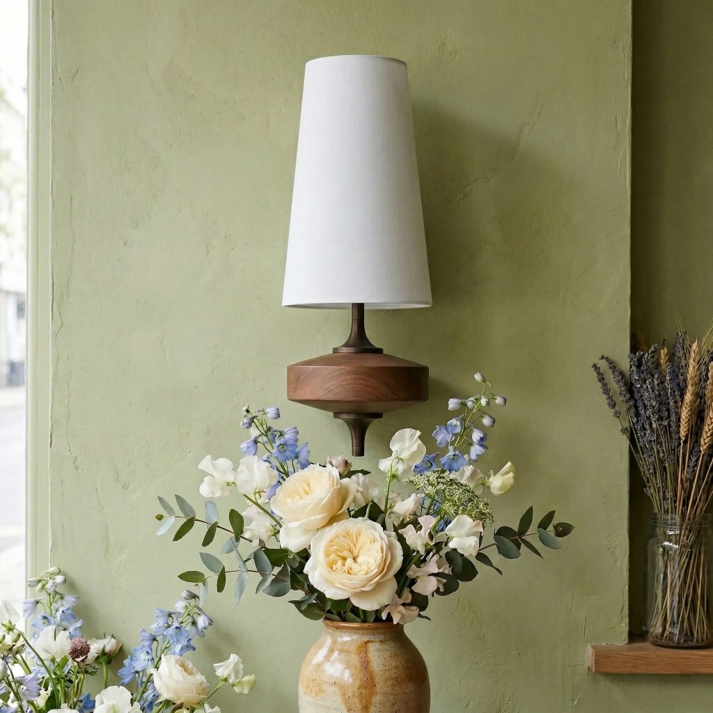 Luma wall lamp styled with flowers