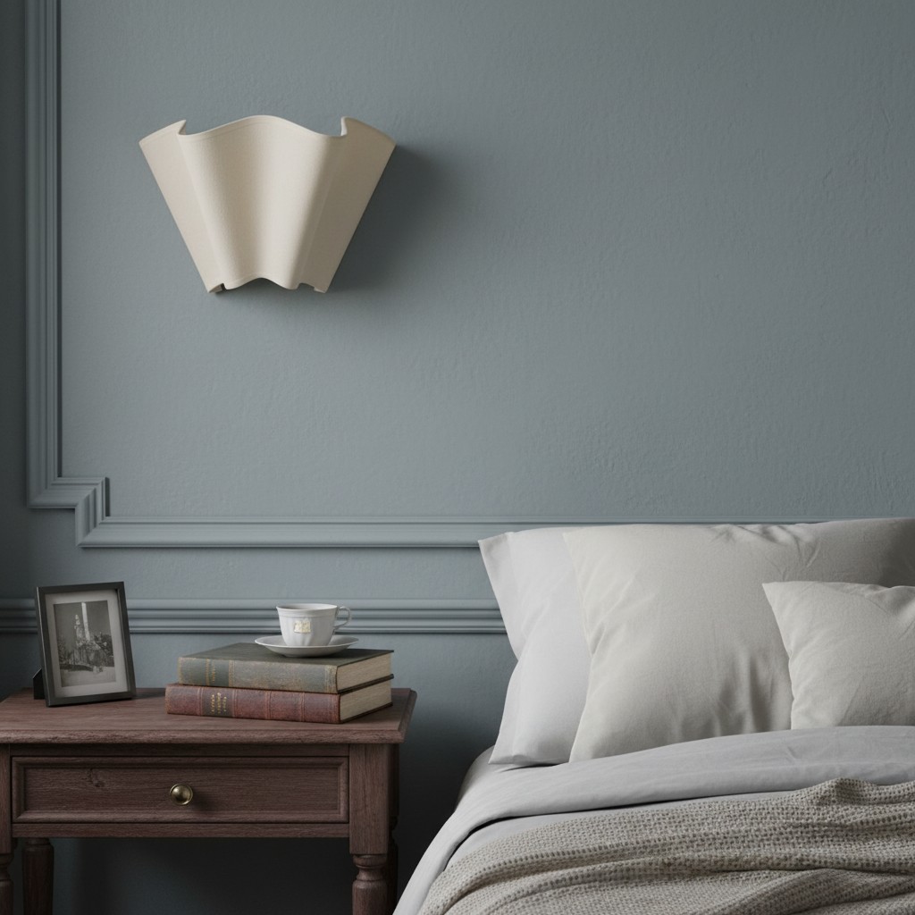 Oslan wall sconce above a bedside table