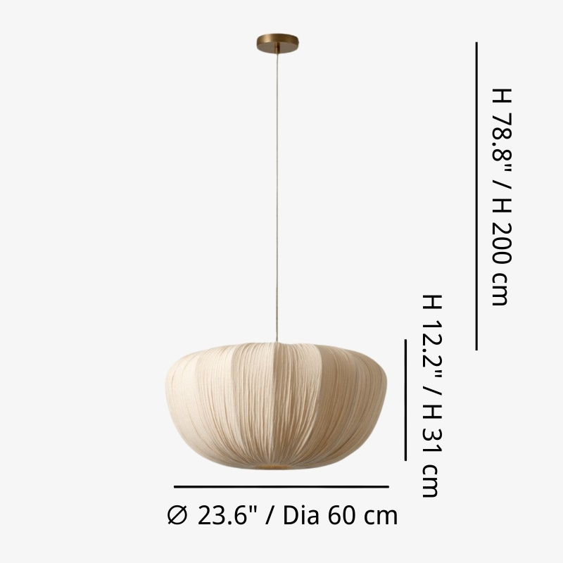 Ostrea pendant dimensions diagram