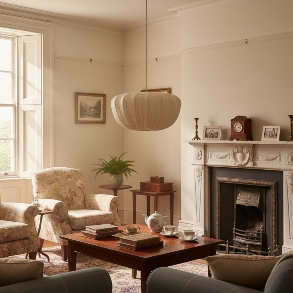 Ostrea pendant in a classic living room