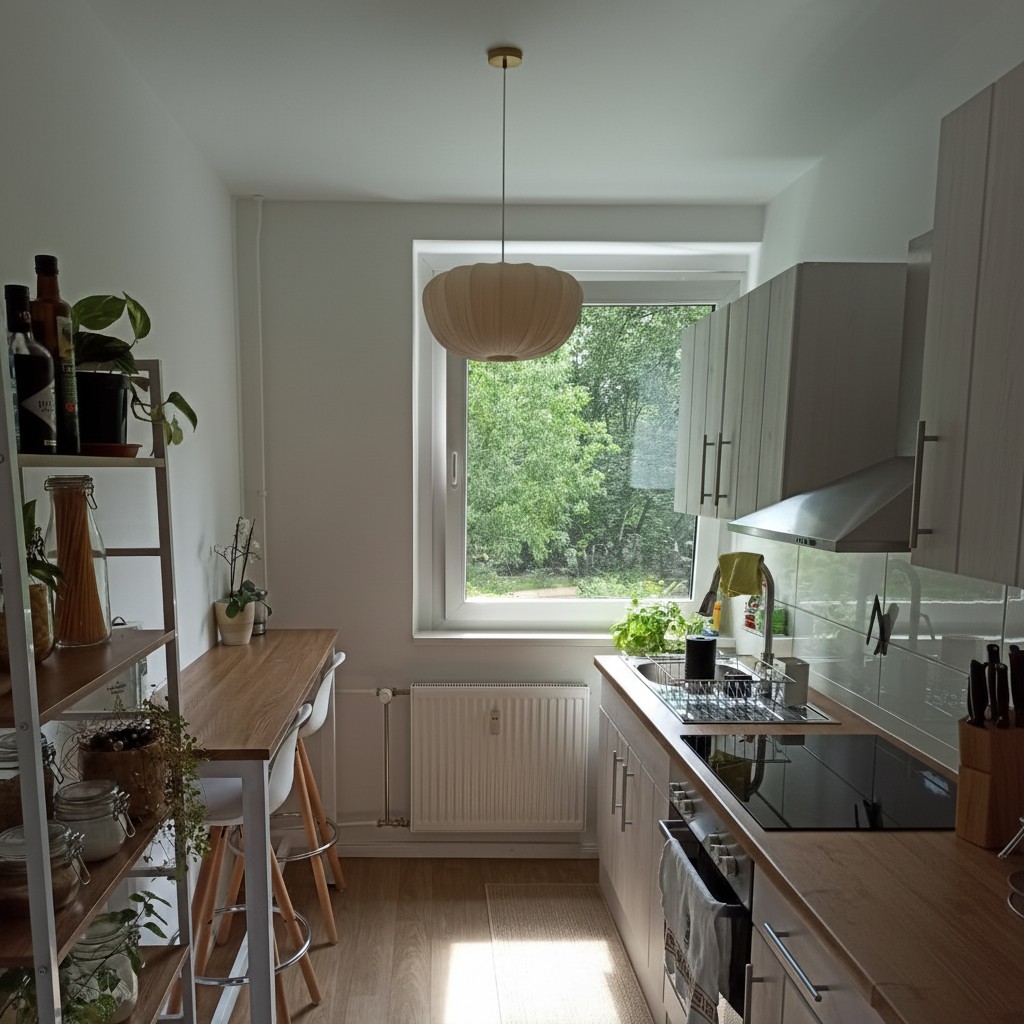 Ostrea pendant installed in Mario's kitchen space
