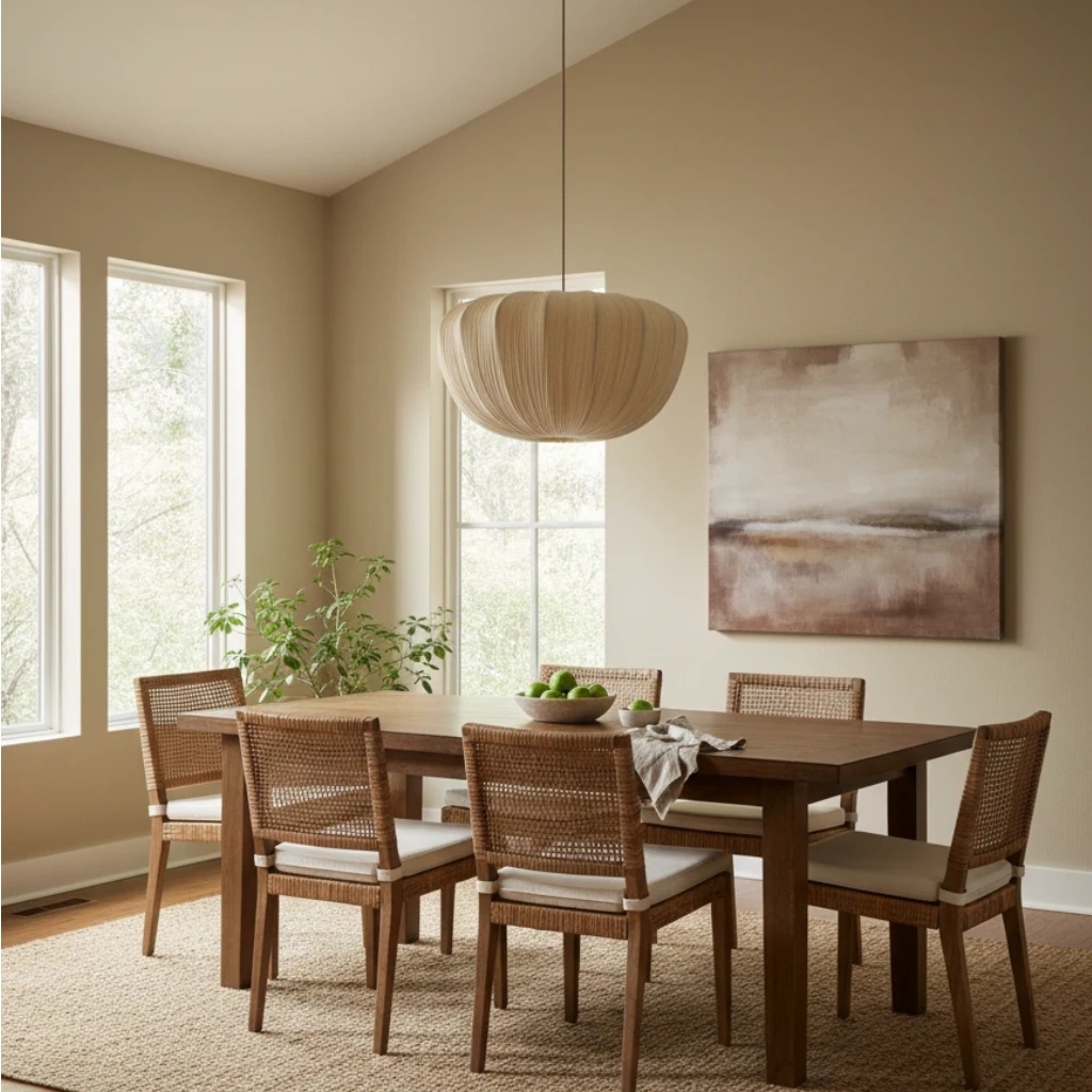 Ostrea pendant in a dining space
