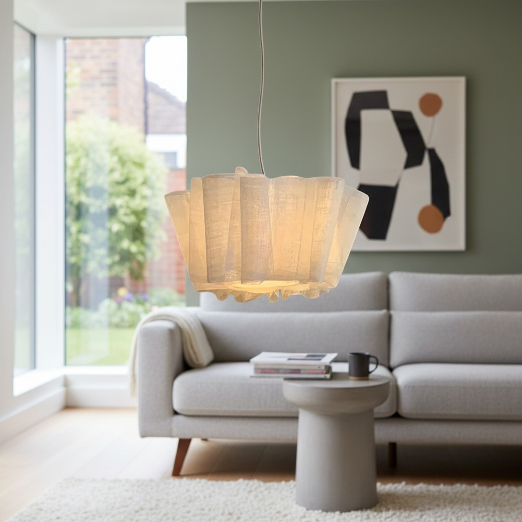 Meva pendant light in a bright lounge setting