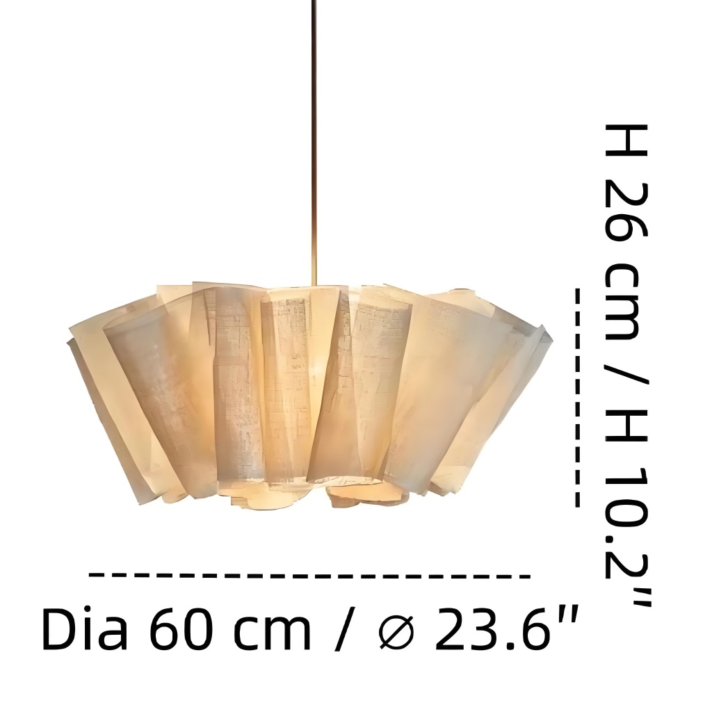 Meva pendant light size diagram