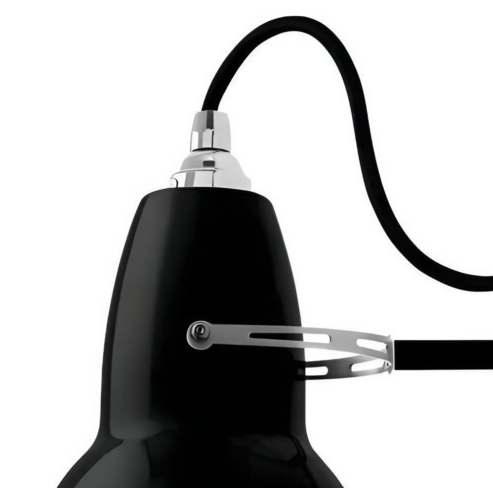 Close view of the adjustable arm and cable detail