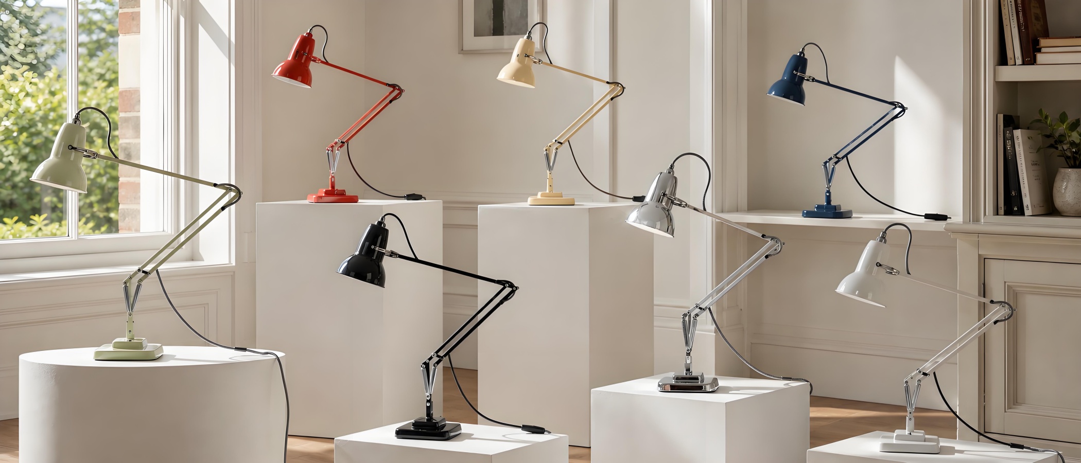 Modryx vintage adjustable desk lamp in multiple finishes