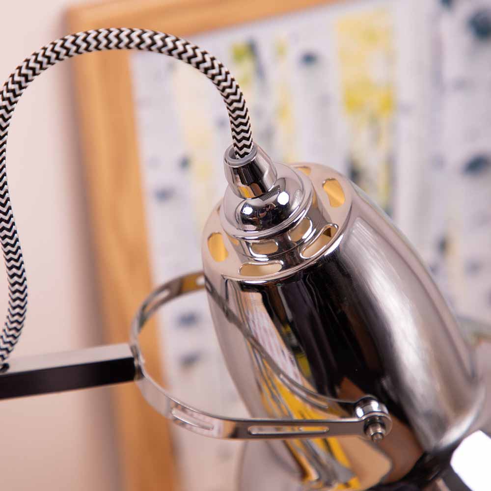 Chrome Modryx desk lamp head detail