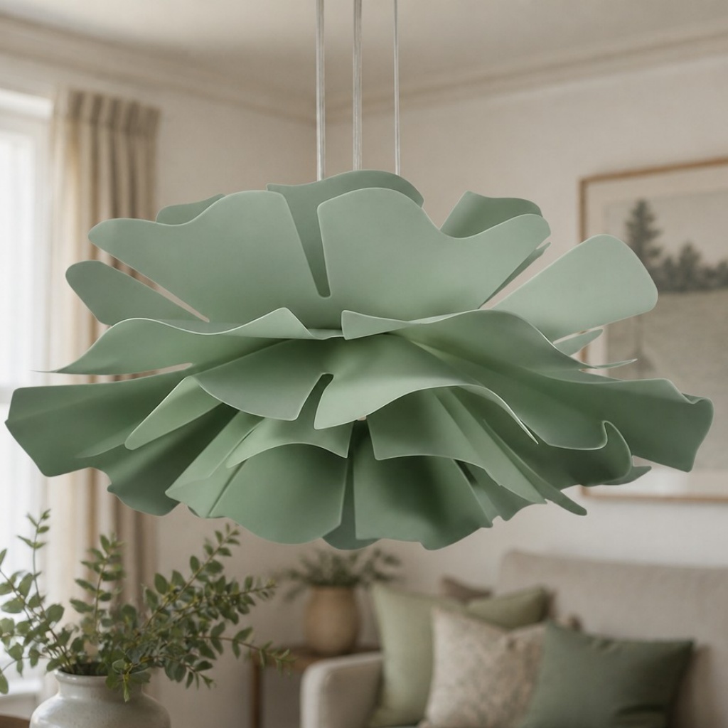 Sage green flower pendant light colour option