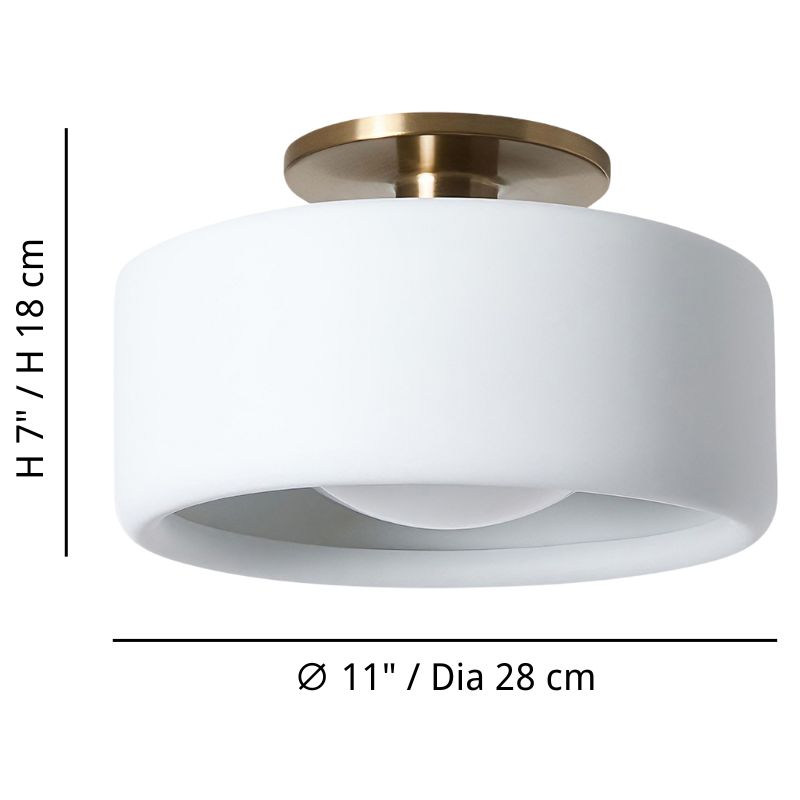 Size B diagram for Cerova flush mount ceiling light
