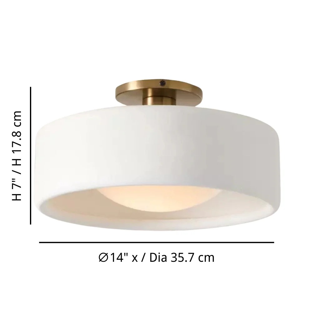 Size C diagram for Cerova flush mount ceiling light