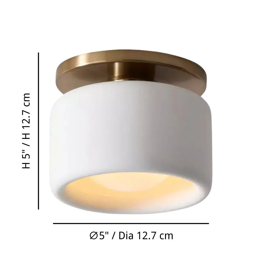 Size A diagram for Cerova flush mount ceiling light