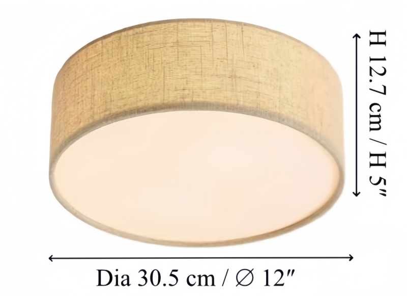 Small size diagram for drum flush ceiling light