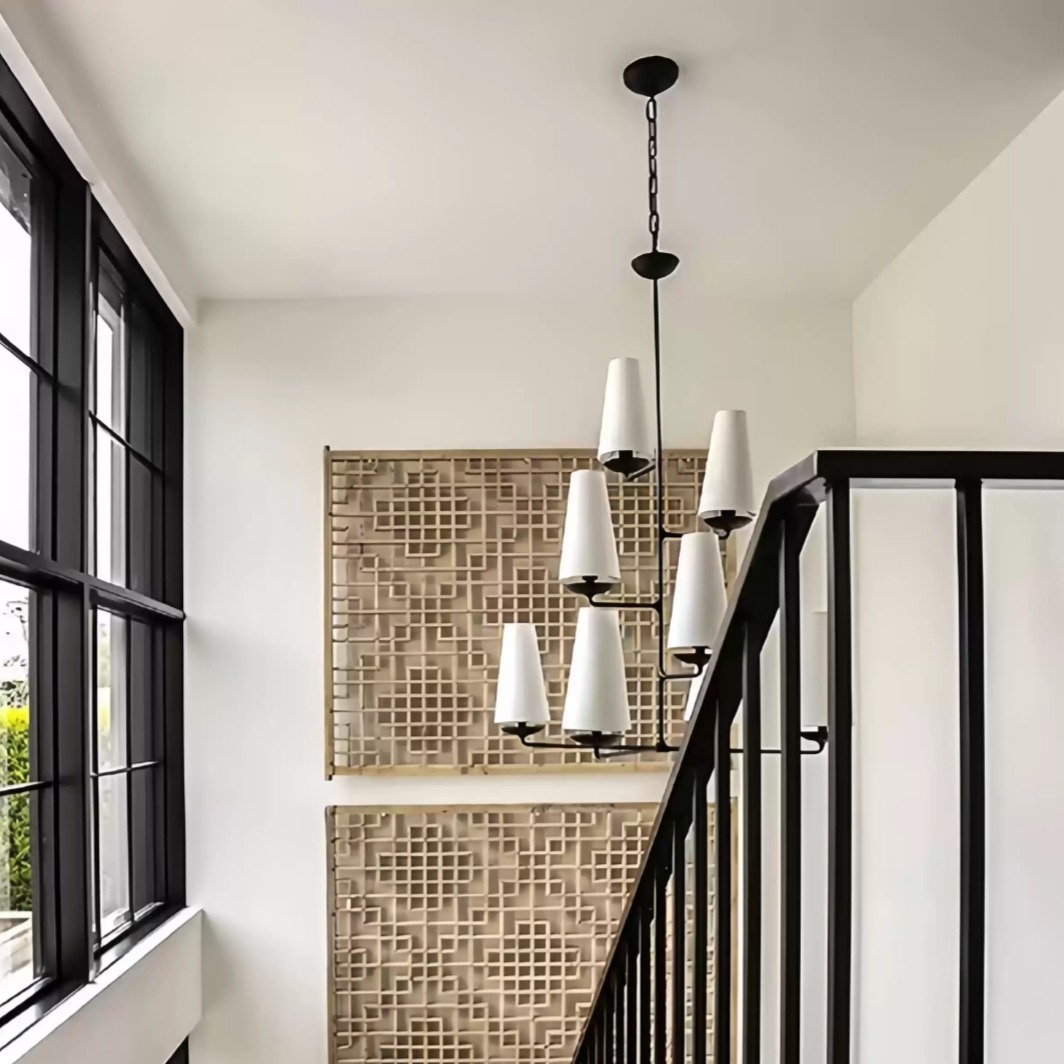 Fontaine Vertical Chandelier stairwell scene