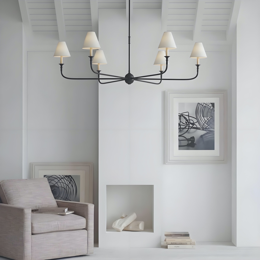Piaf Grande chandelier in a bright living room