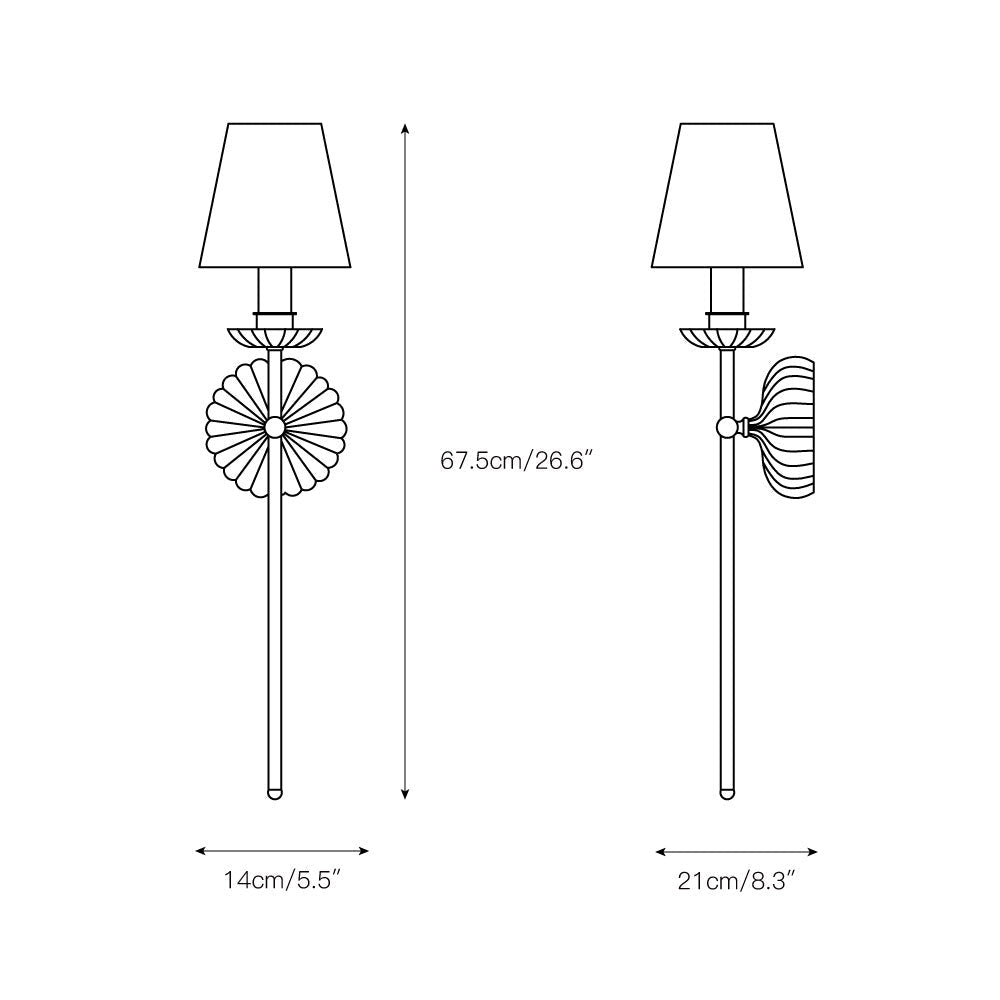 Size-1 dimensions for Catina wall lamp