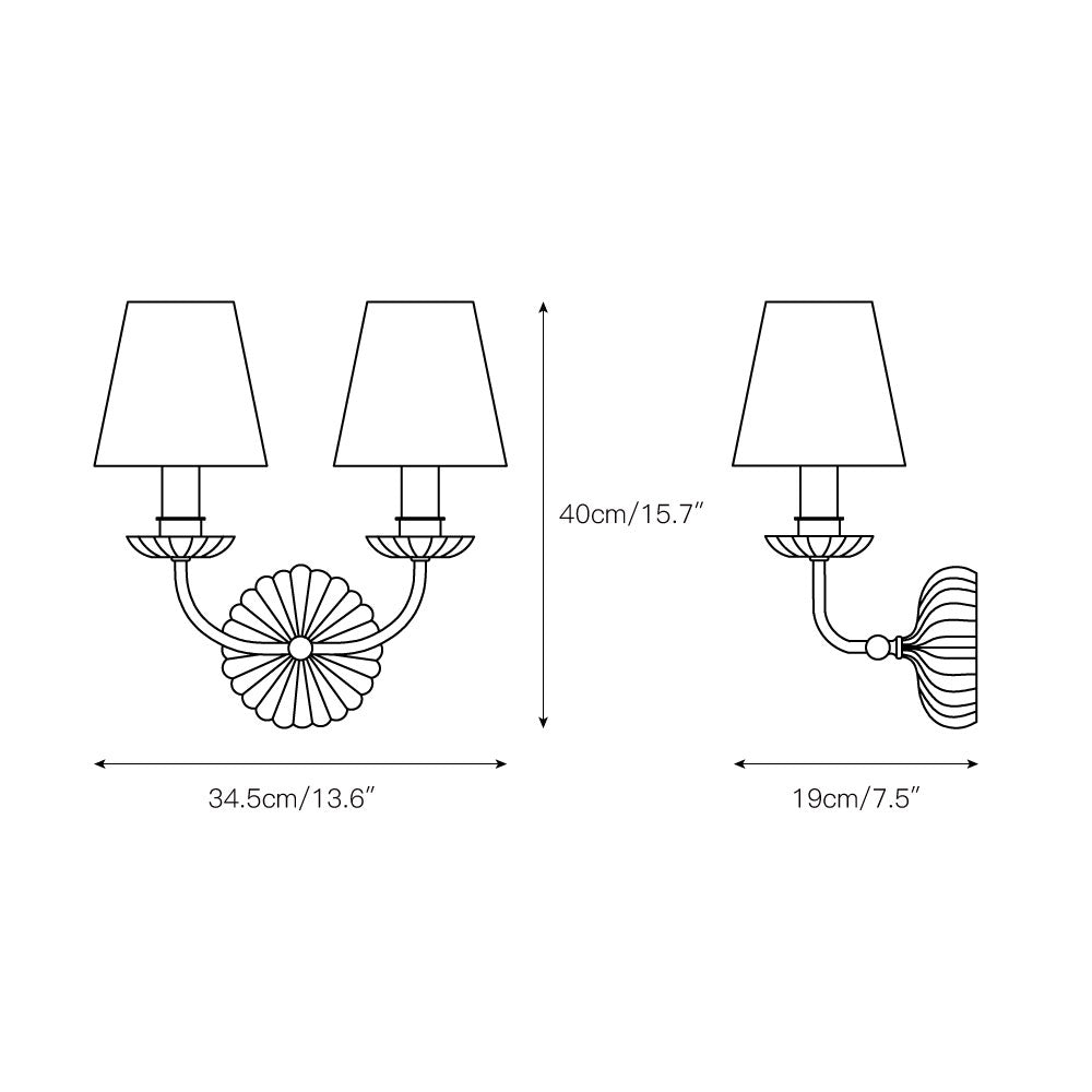 Size-2 dimensions for Catina wall lamp