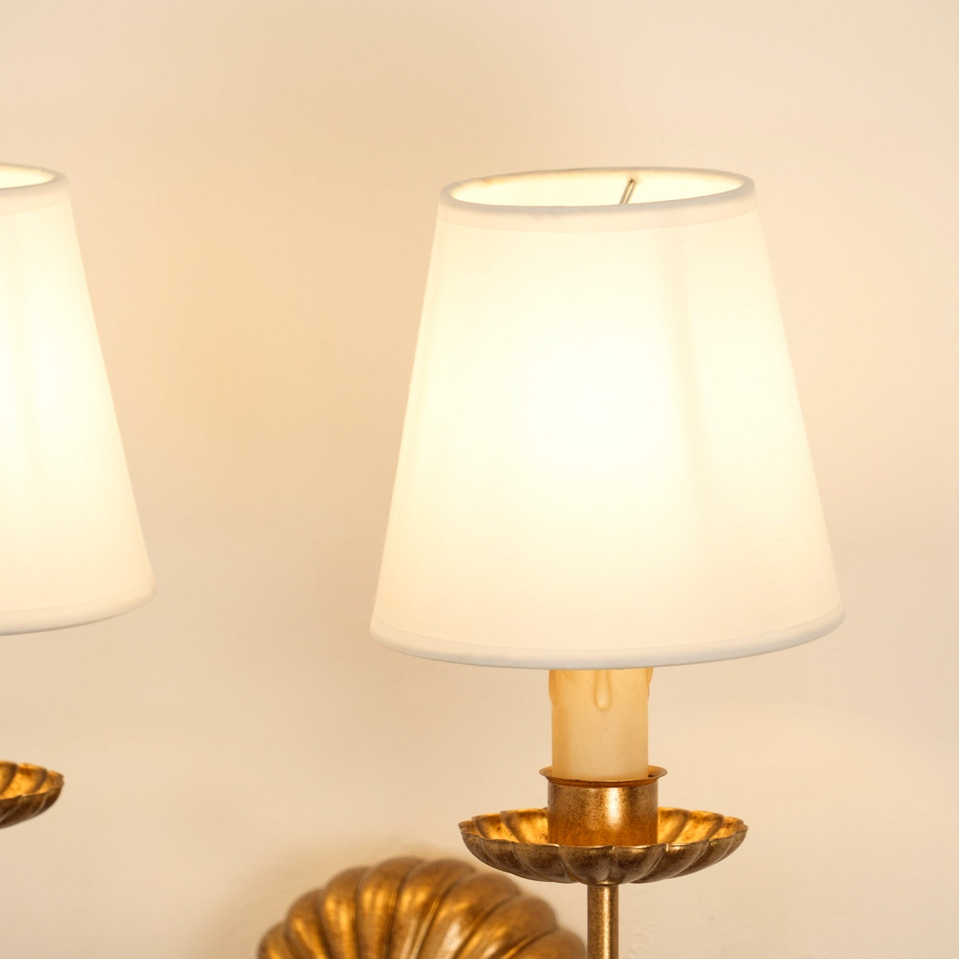A crisp, minimalist modern fabric lampshade