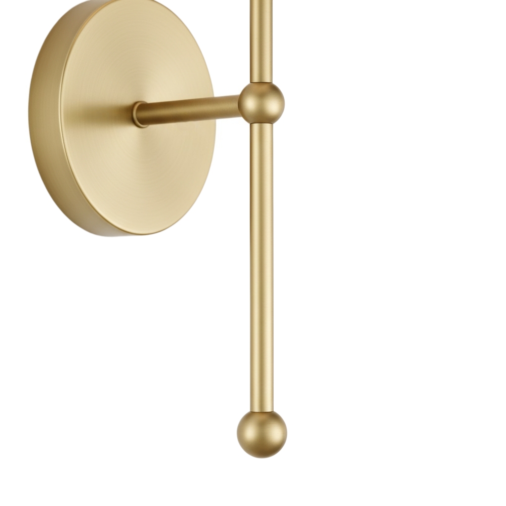 Close-up of the lamp stem and gold finial