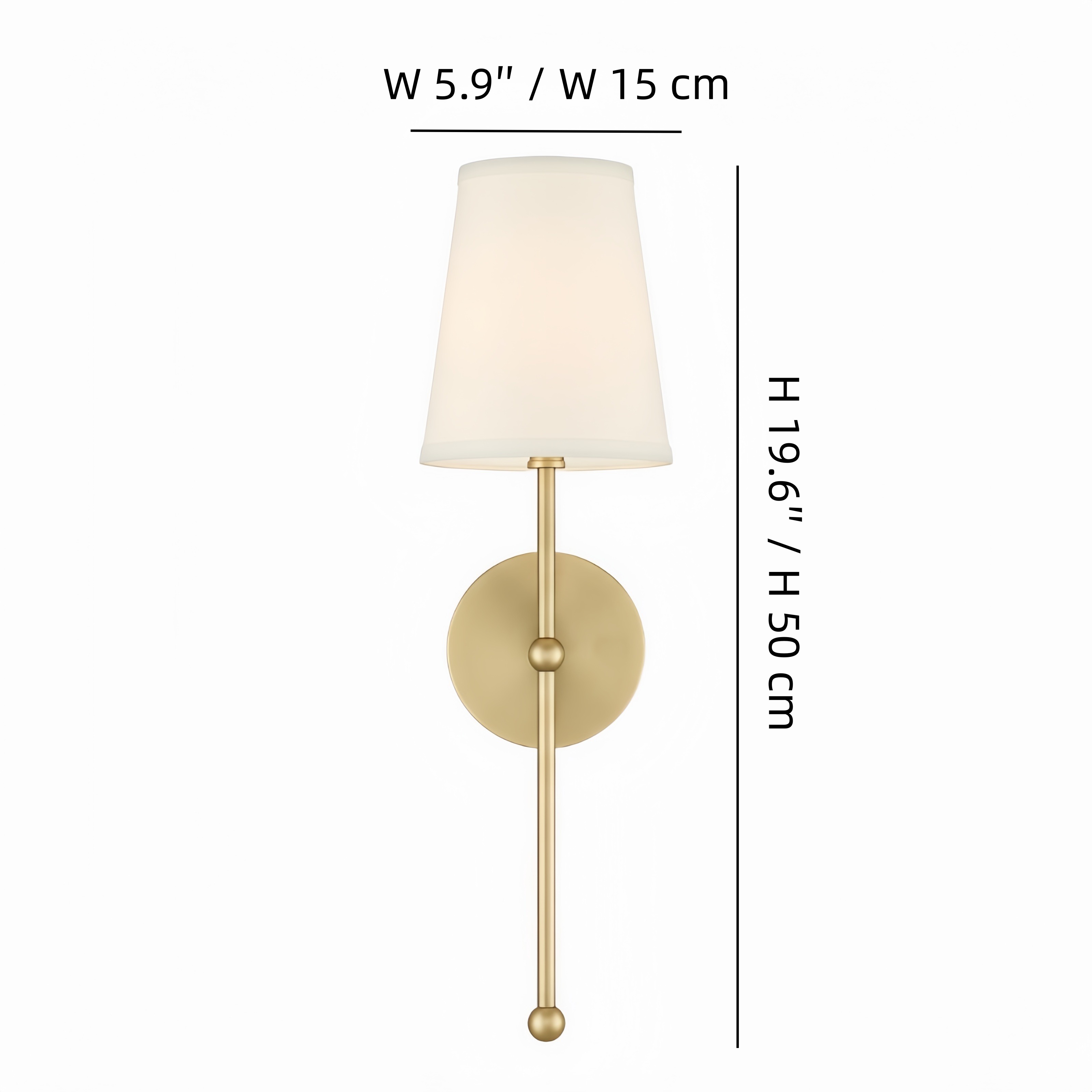 Meshara wall lamp size diagram