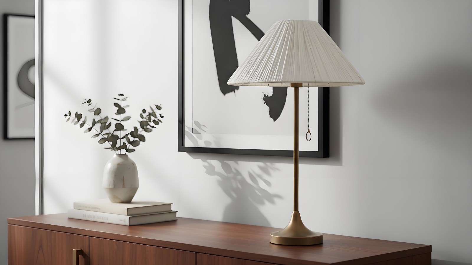 Nordlys lamp on a console table