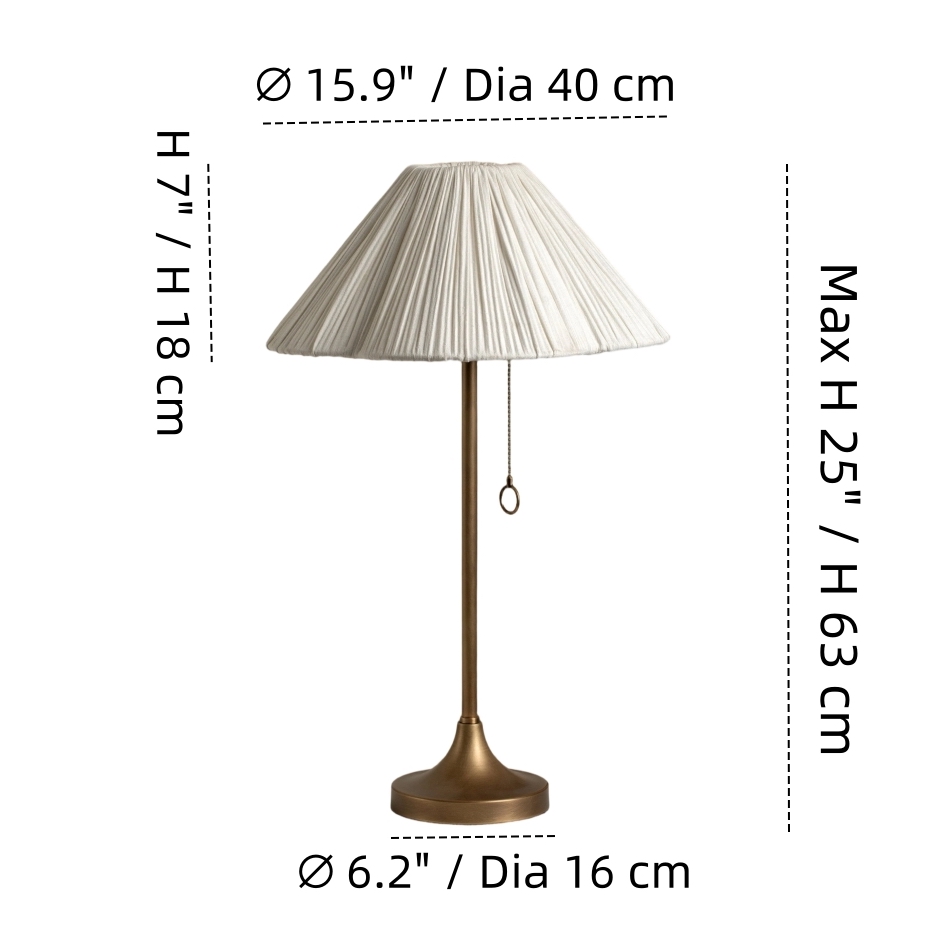 Nordlys table lamp dimensions diagram