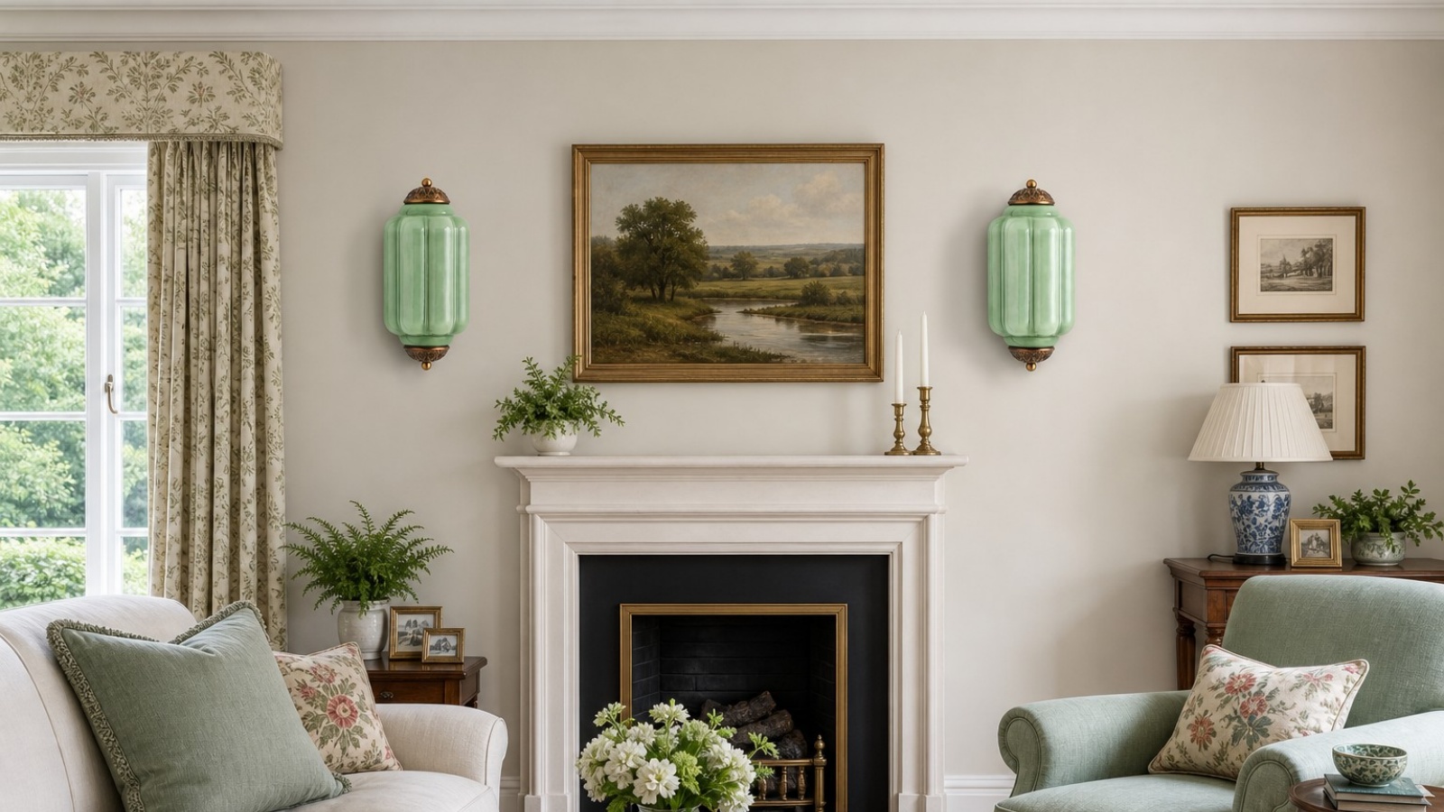 Eloise 1 Head A Copper Green wall light