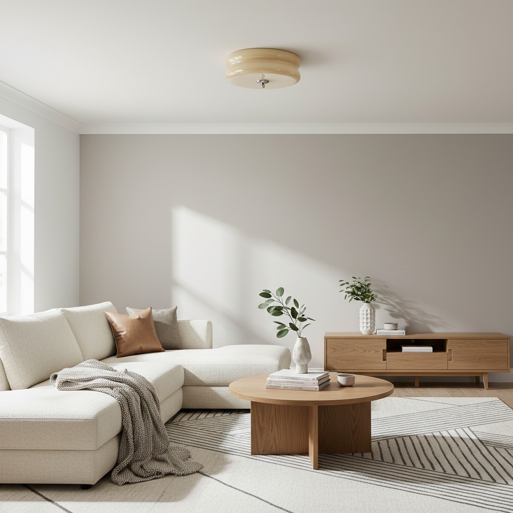 Opalix decorative ceiling light in a bright living room