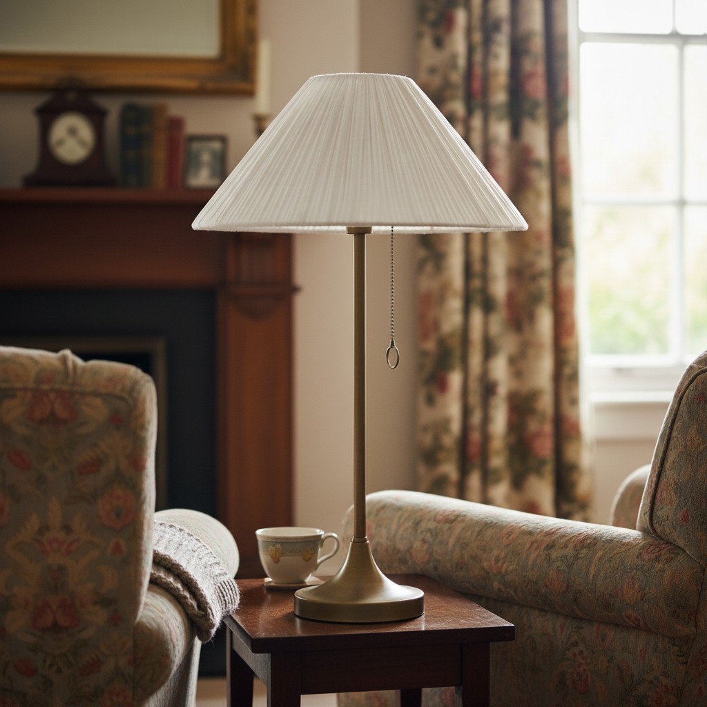 Nordlys lamp on a side table in a living room