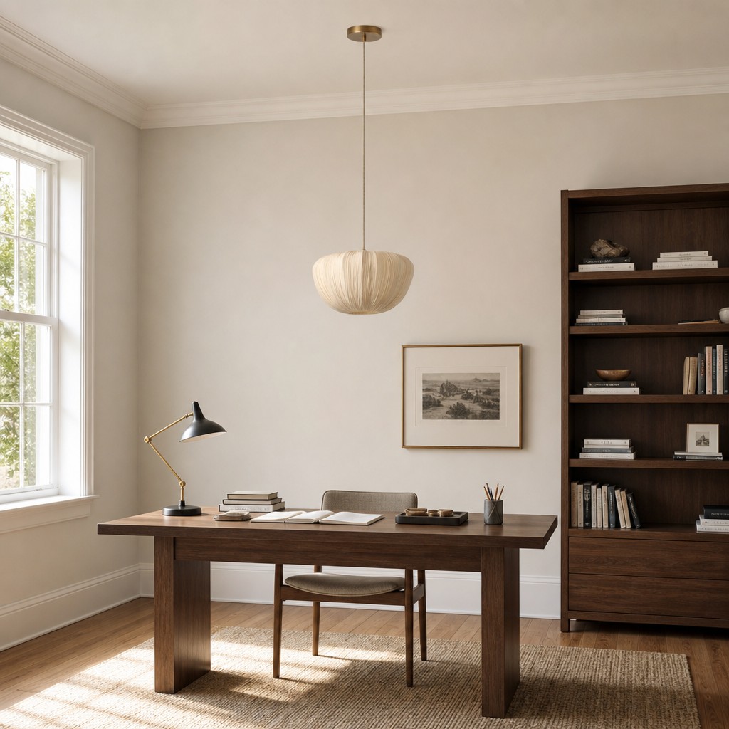 Ostrea pendant above a study desk