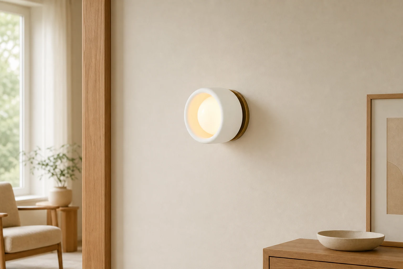 Cerova ivory porcelain bronze wall sconce product view