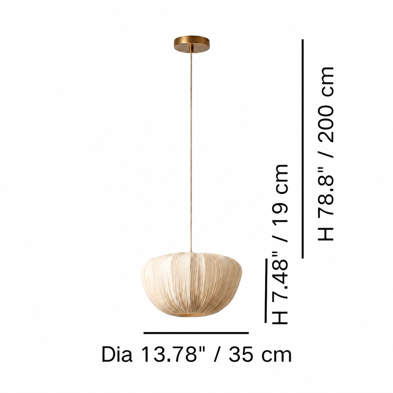 Ostrea Linen Shade Small Pendant Light product view