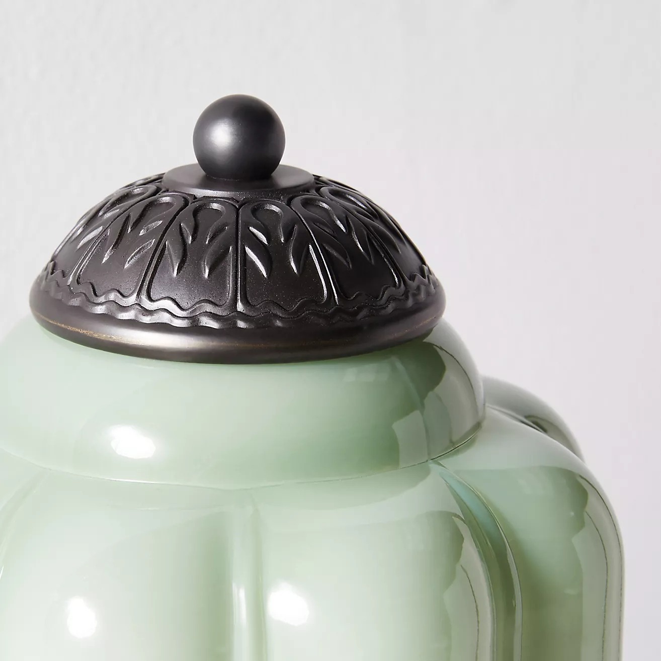 Antique-style top cap detail on the Eloise 1 Head A wall sconce